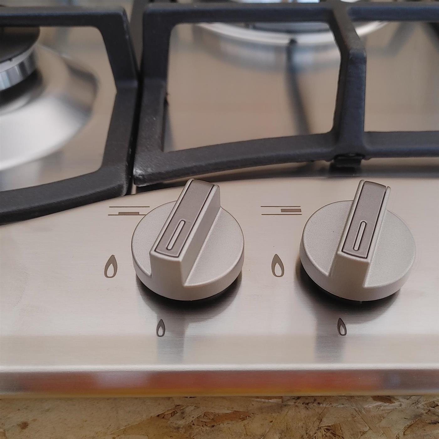 Hotpoint PCN 641 IX/H piano cottura Nero, Grigio Da incasso 59 cm Gas 4 Fornello(i)