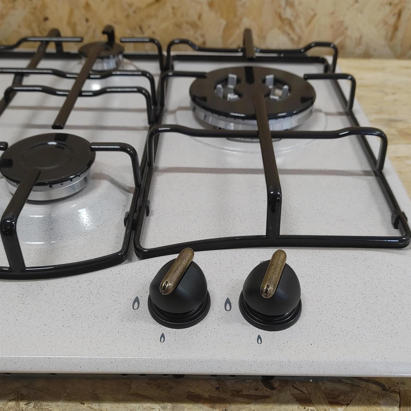 Hotpoint PCN640T(OW)R/HAPL piano cottura Bianco Da incasso 59 cm Gas 4 Fornello(i)