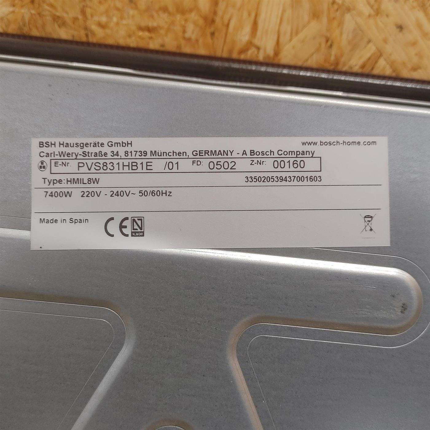 Piano cottura Bosch Serie 6 PVS831HB1E a induzione CombInduction 80 cm