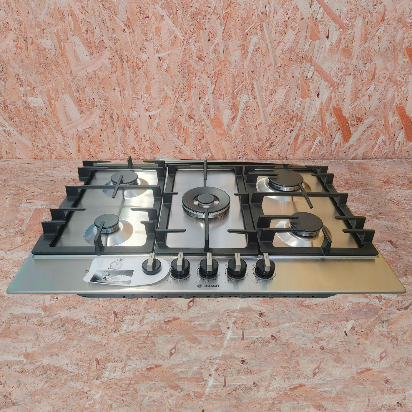 Bosch Serie 6 PCQ7A5B90 piano cottura Stainless steel Da incasso Gas 5 Fornello(i)