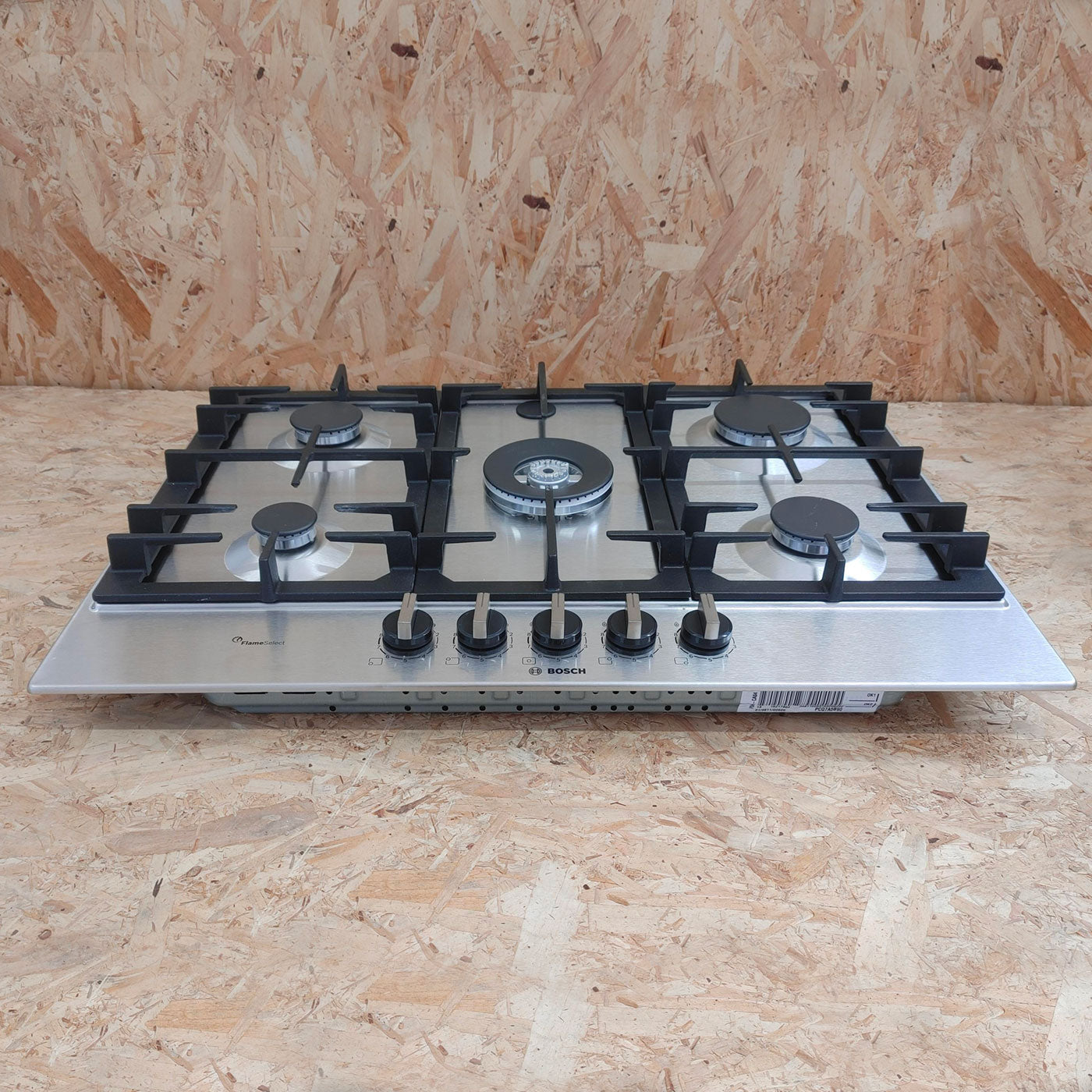 Bosch Serie 6 PCQ7A5B90 piano cottura Acciaio inossidabile Da incasso Gas 5 Fornello(i)