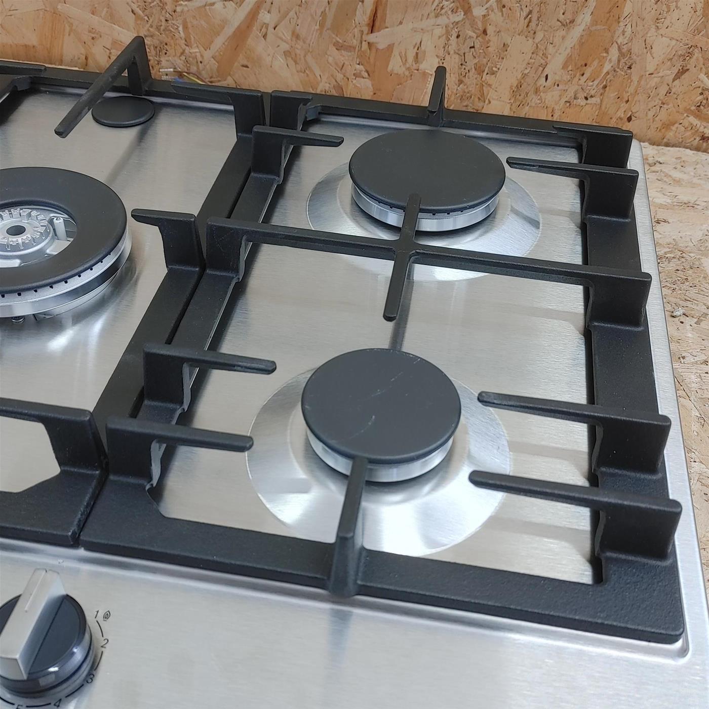 Bosch Serie 6 PCQ7A5B90 piano cottura Acciaio inossidabile Da incasso Gas 5 Fornello(i)
