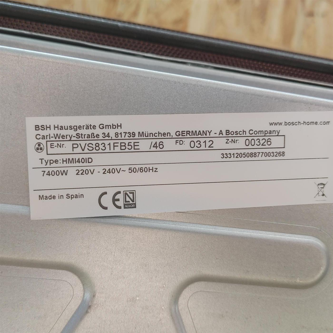 Piano cottura Bosch Serie 6 PVS831FB5E Nero Incasso 80 cm Piano cottura a induzione 4 zona(e)
