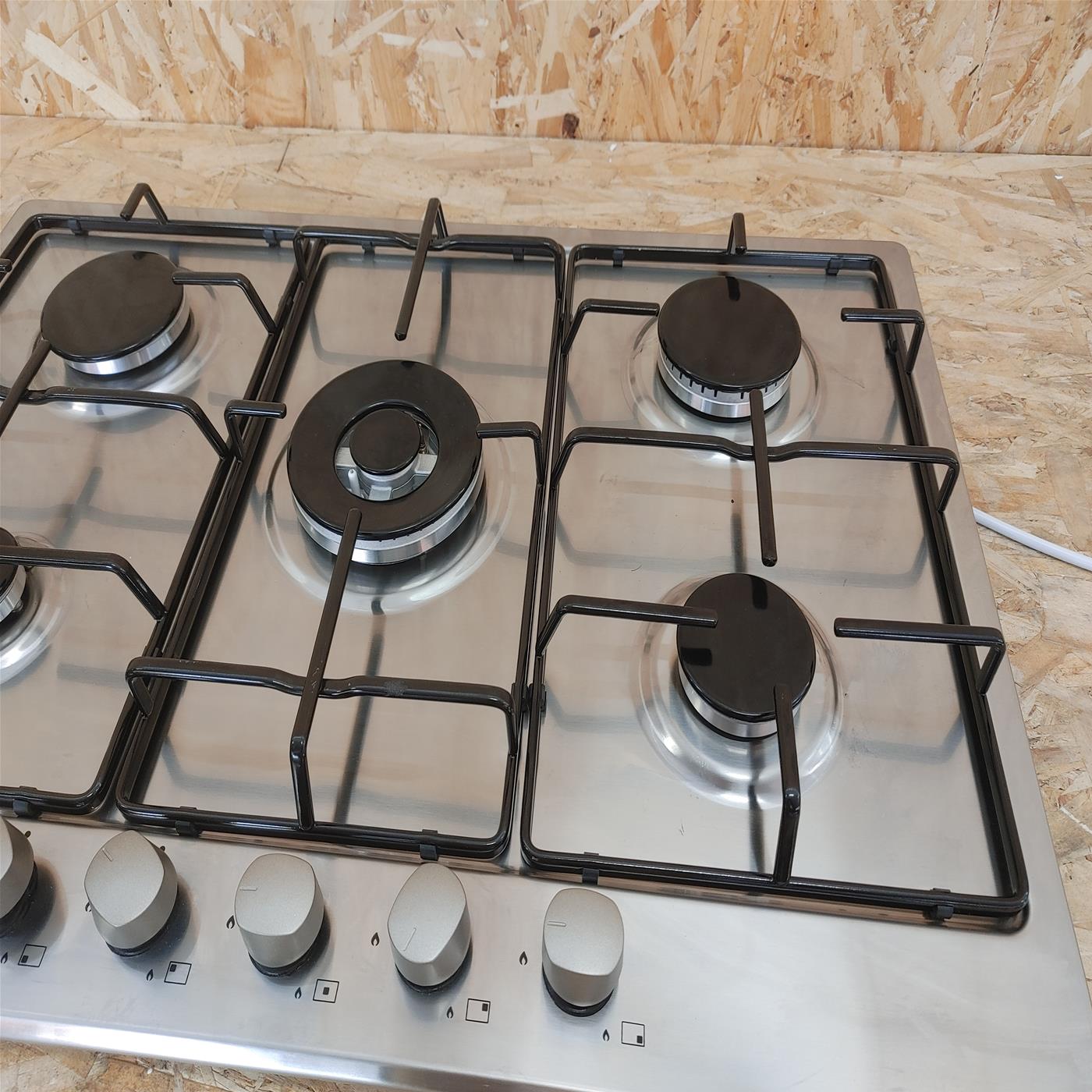 Candy Timeless CEL7P4WX Stainless steel Da incasso 74.5 cm Gas 5 Fornello(i)