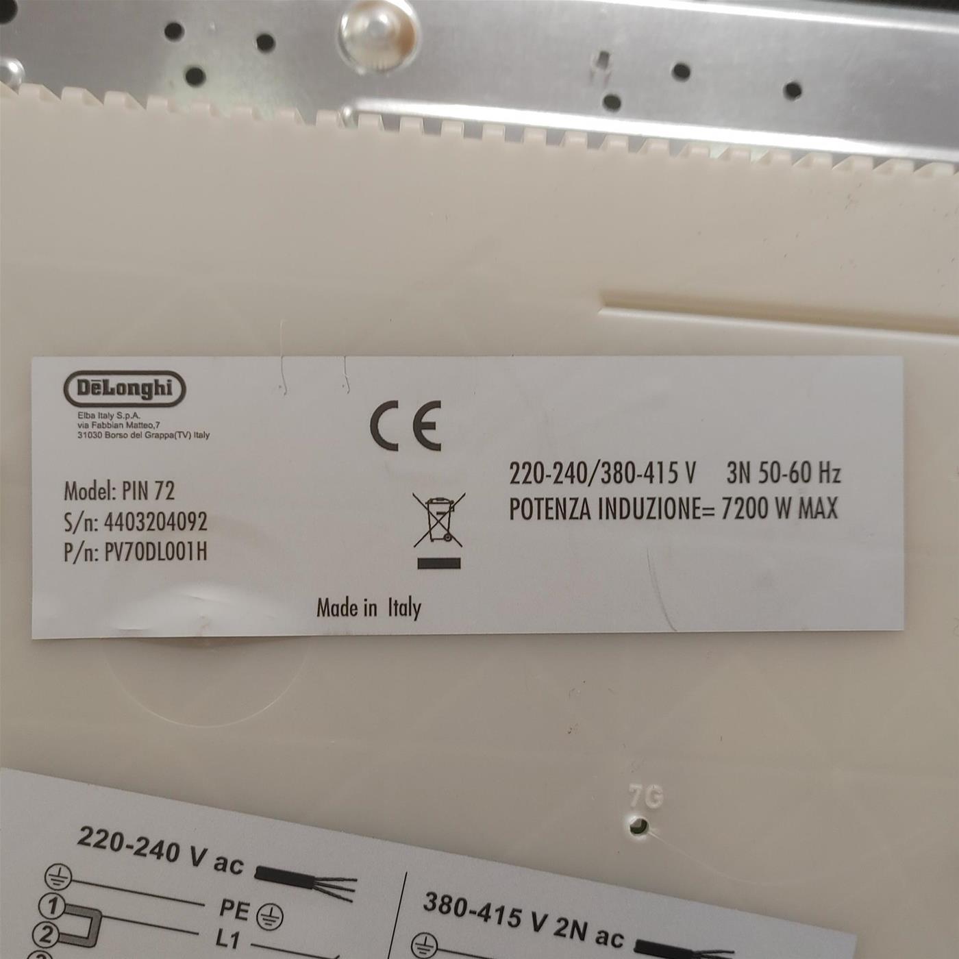 Piano cottura De’Longhi PIN 72 a induzione 70 cm