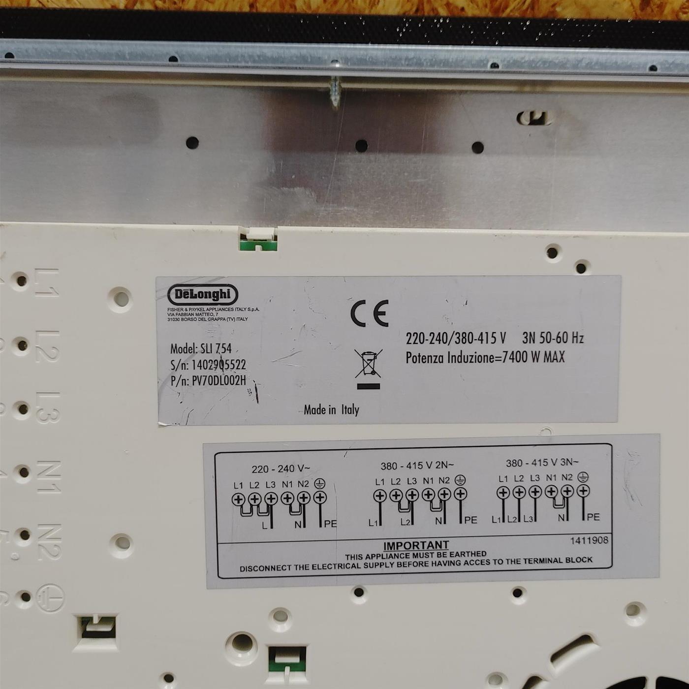 Piano cottura De Longhi SLI 754 a induzione 4 zone cottura 75 cm