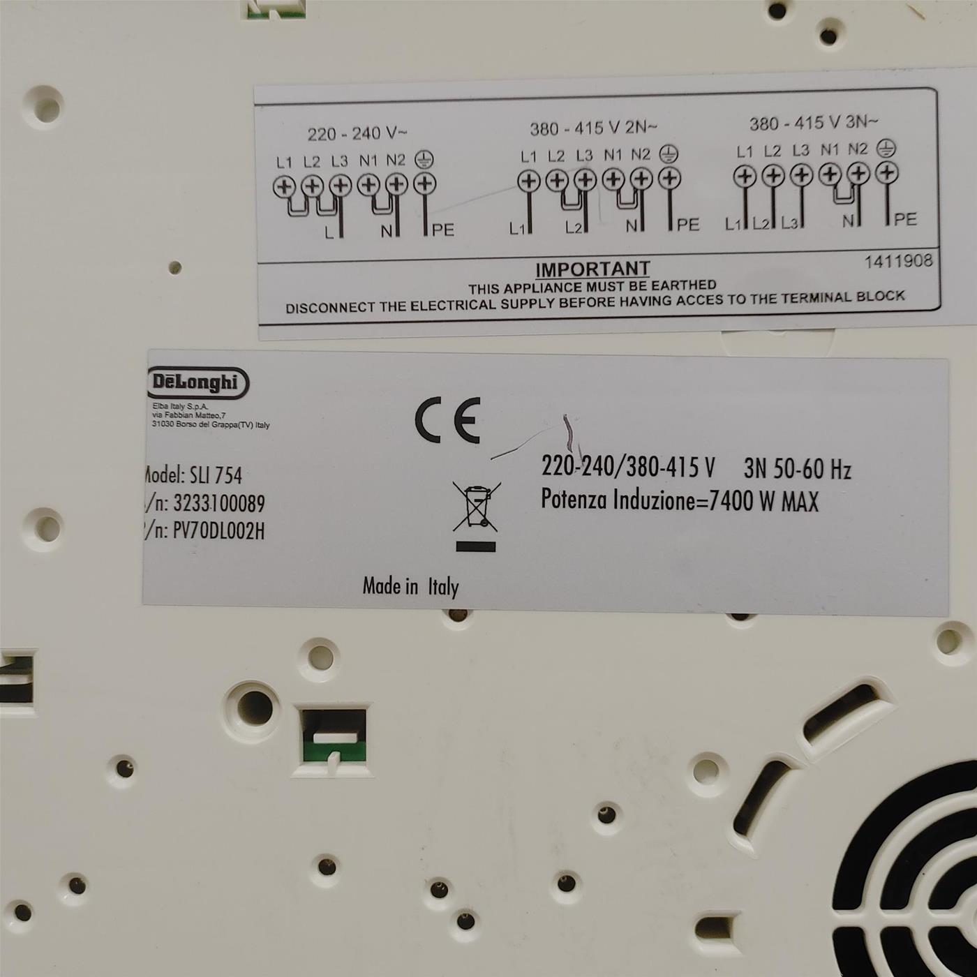 Piano cottura De Longhi SLI 754 a induzione 4 zone cottura 75 cm