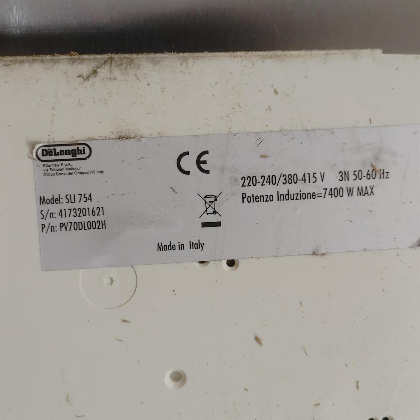 Piano cottura De Longhi SLI 754 a induzione 4 zone cottura 75 cm