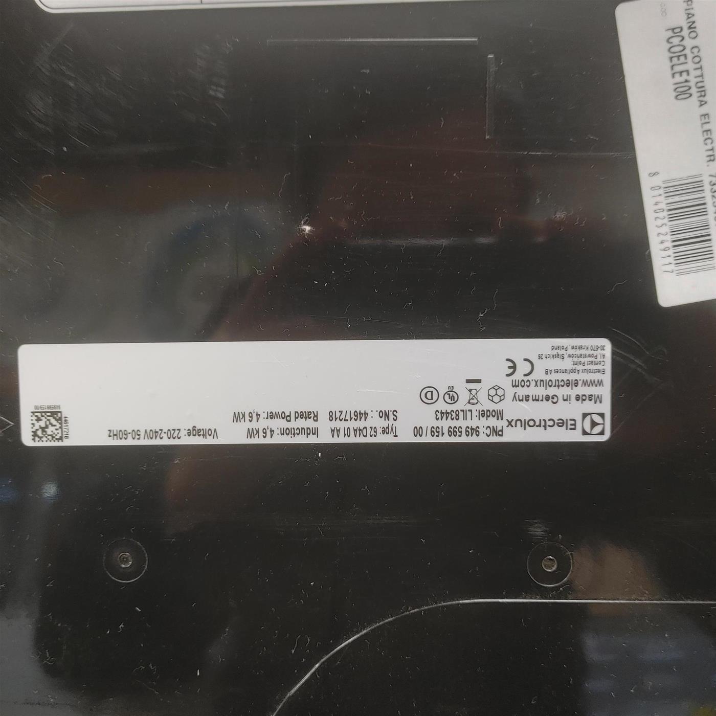 Piano cottura Electrolux LIL83443 Serie 600 Bridge Induzione 4 zone cottura
