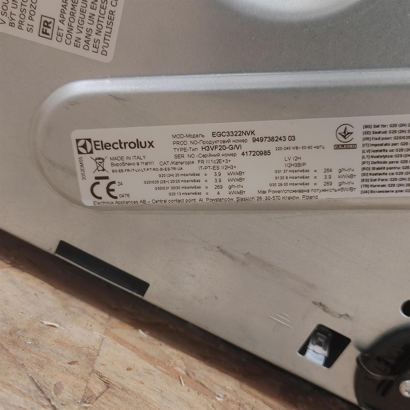Piano cottura Electrolux EGC3322NVK a gas 2 fuochi