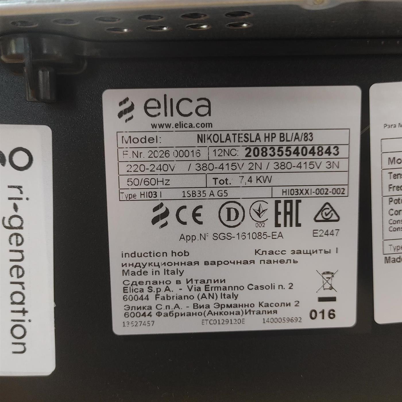 NIKOLA TESLA HP BL/A/83 Piano cottura induzione con cappa integrata