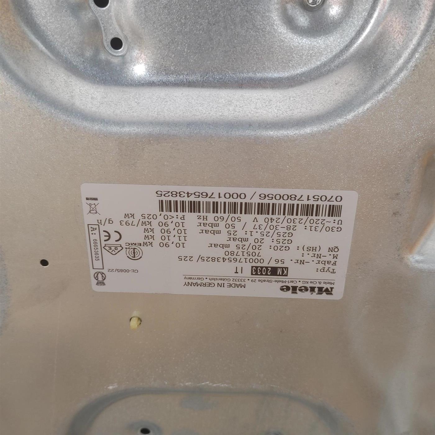 Miele KM 2033 G piano cottura Acciaio inossidabile Da incasso 75 cm Gas 5 Fornello(i)