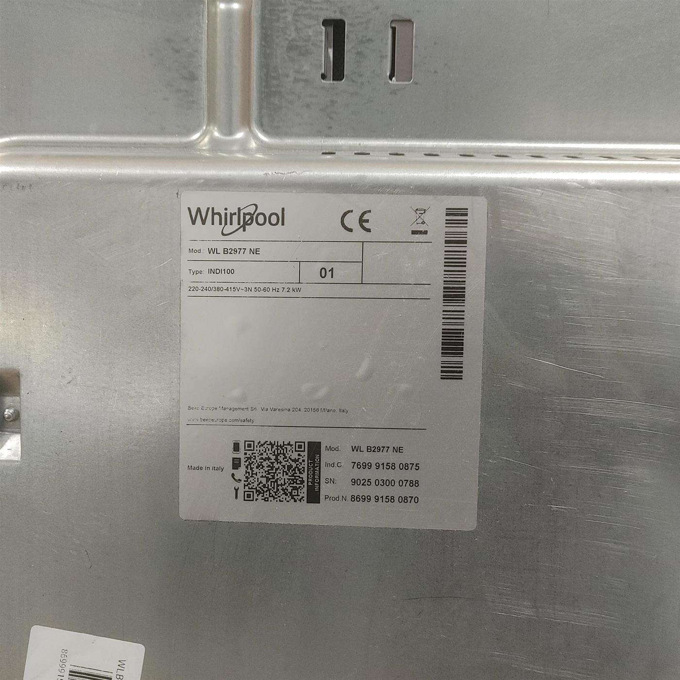 Piano cottura Whirlpool WLB2977NE a induzione