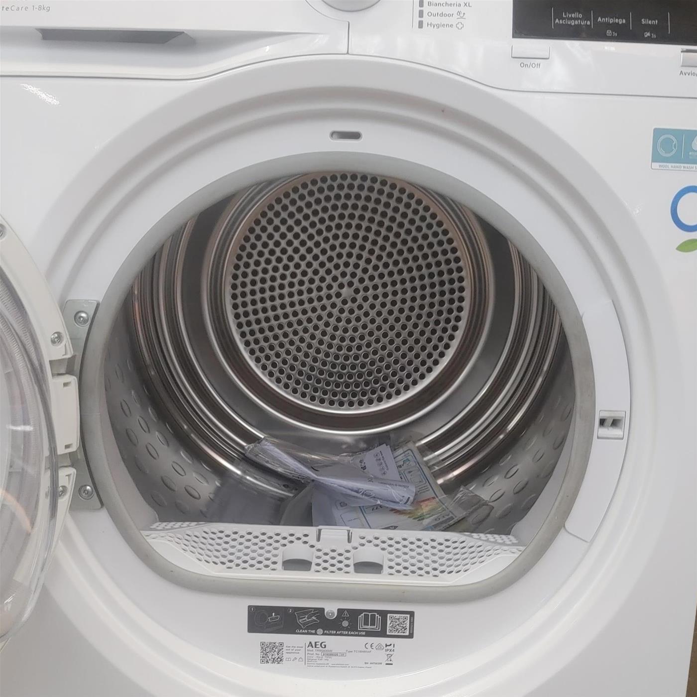 AEG TR8G83GW asciugatrice Libera installazione Carica frontale 8 kg A+++ Bianco