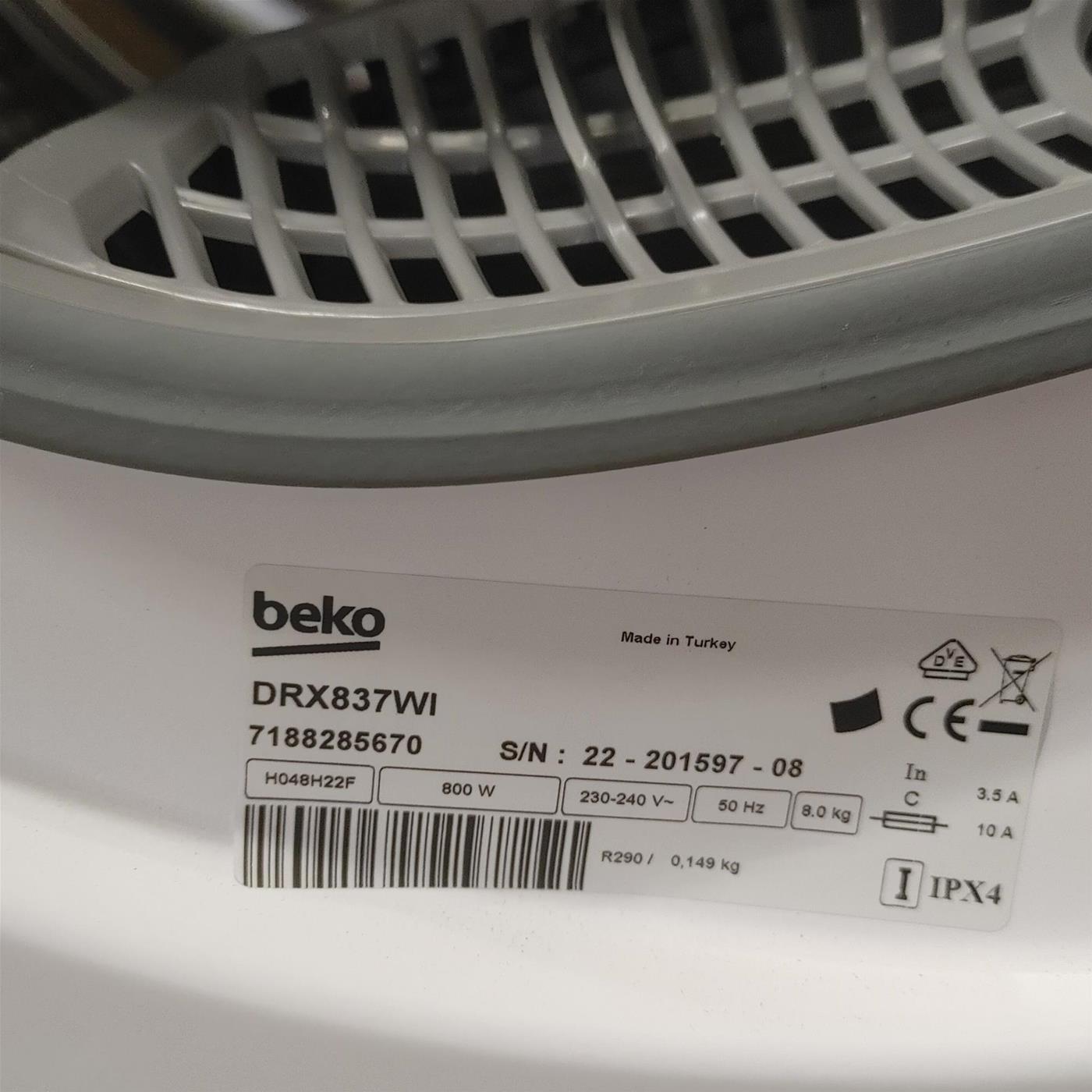 Asciugatrice Beko DRX837WI a Pompa di calore 8 kg A+++