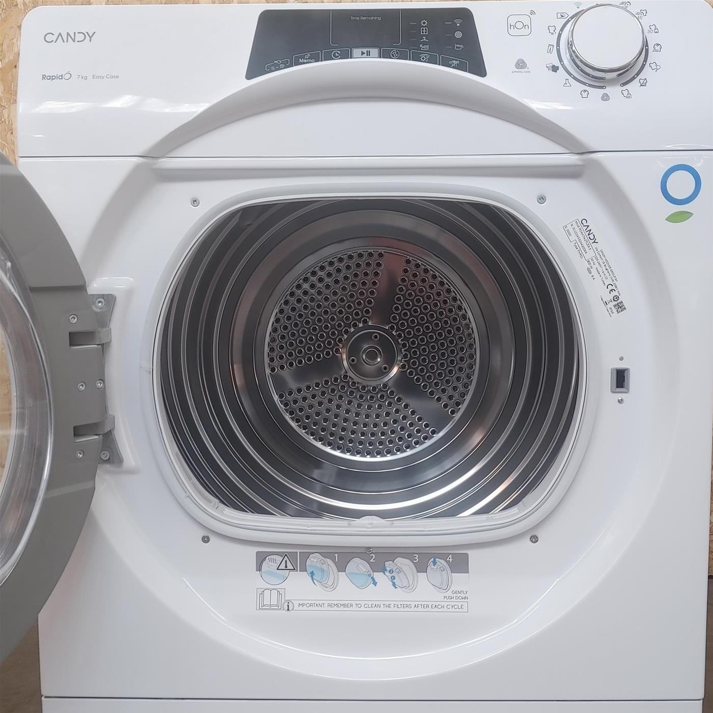 Candy RapidÓ RO4H7A2TCEX-S asciugatrice Libera installazione Caricamento frontale 7 kg A++ Bianco