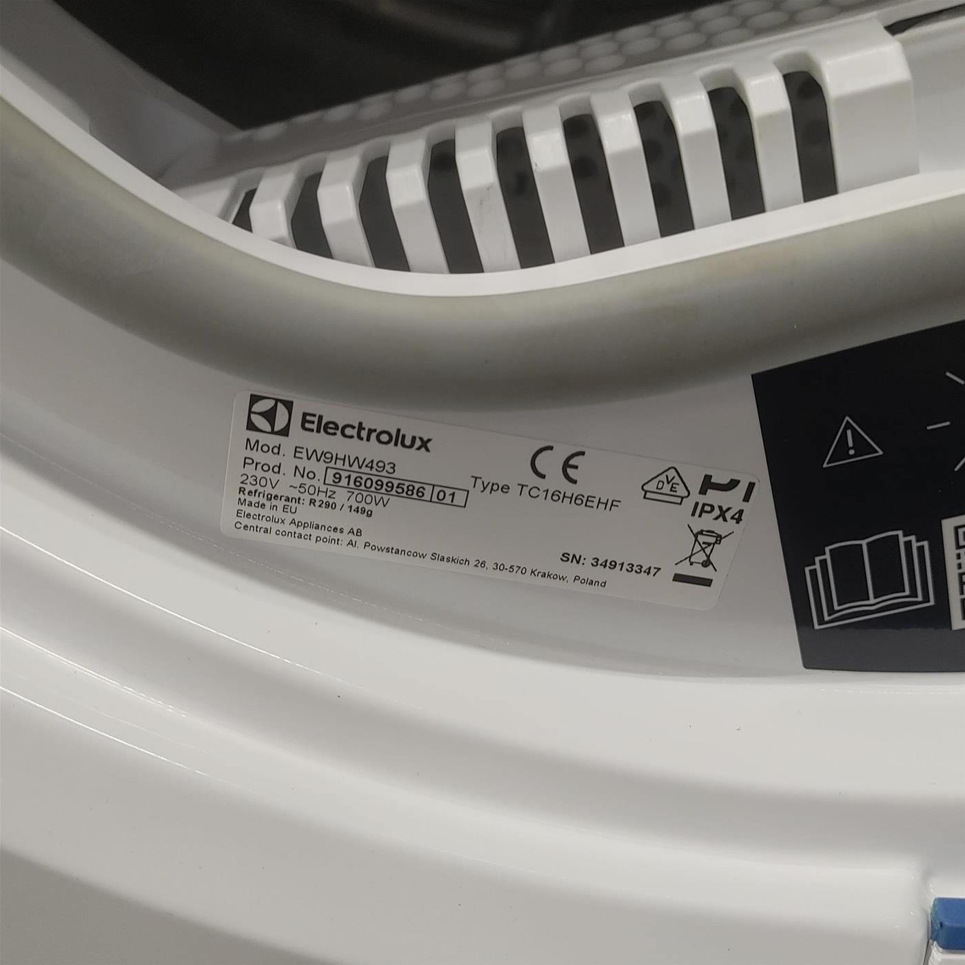 Electrolux EW9HW493 asciugatrice Libera installazione Carica frontale 9 kg A+++ Bianco