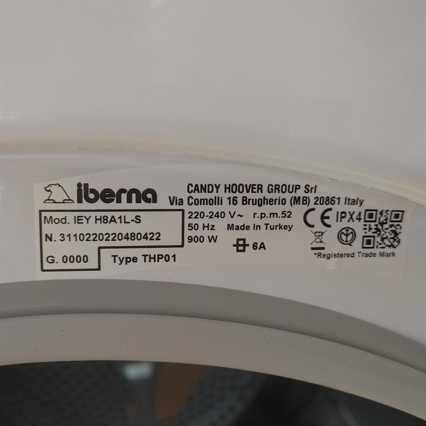 Iberna IEY H8A1L-S Asciugatrice 8 Kg
