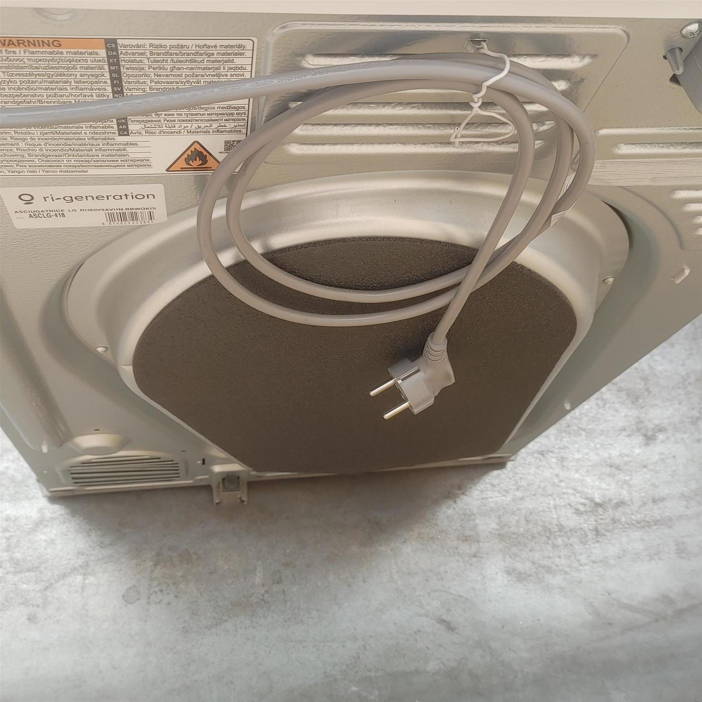 Asciugatrice LG RH80V9AVHN Libera installazione Carica frontale 8 kg A+++ Bianco