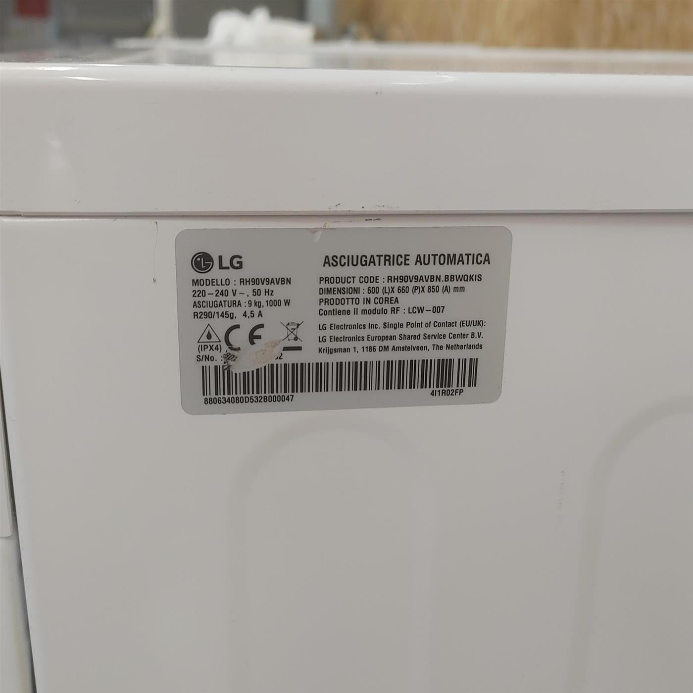 Asciugatrice LG RH90V9AVBN 9 Kg