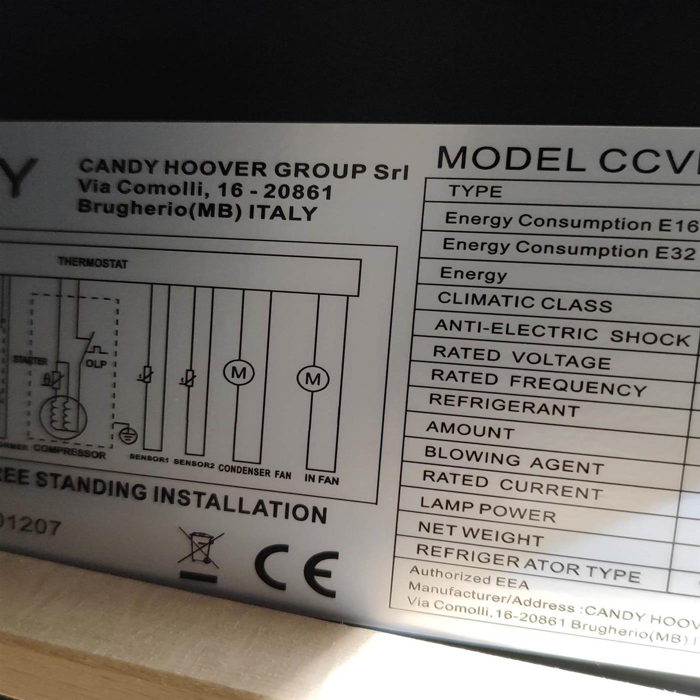 Cantinetta Candy DiVino CCVB 30/1 Da incasso 20 bottiglie