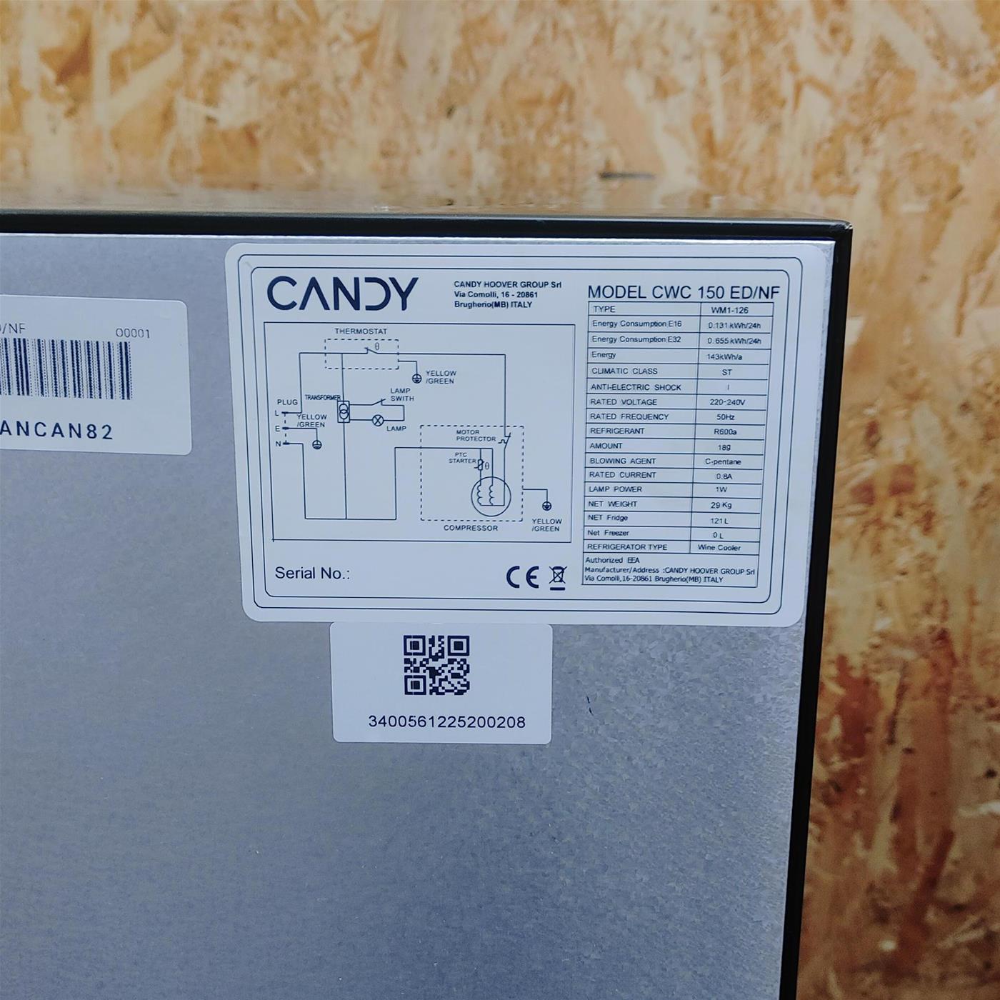 Cantinetta Candy DiVino CWC 150 ED/N  con compressore Libera installazione 41 bottiglie