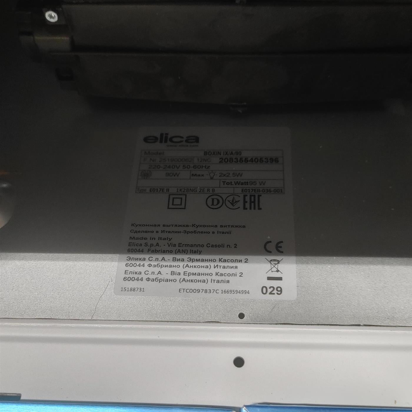 Cappa Elica Boxin IX/A/90 Incasso