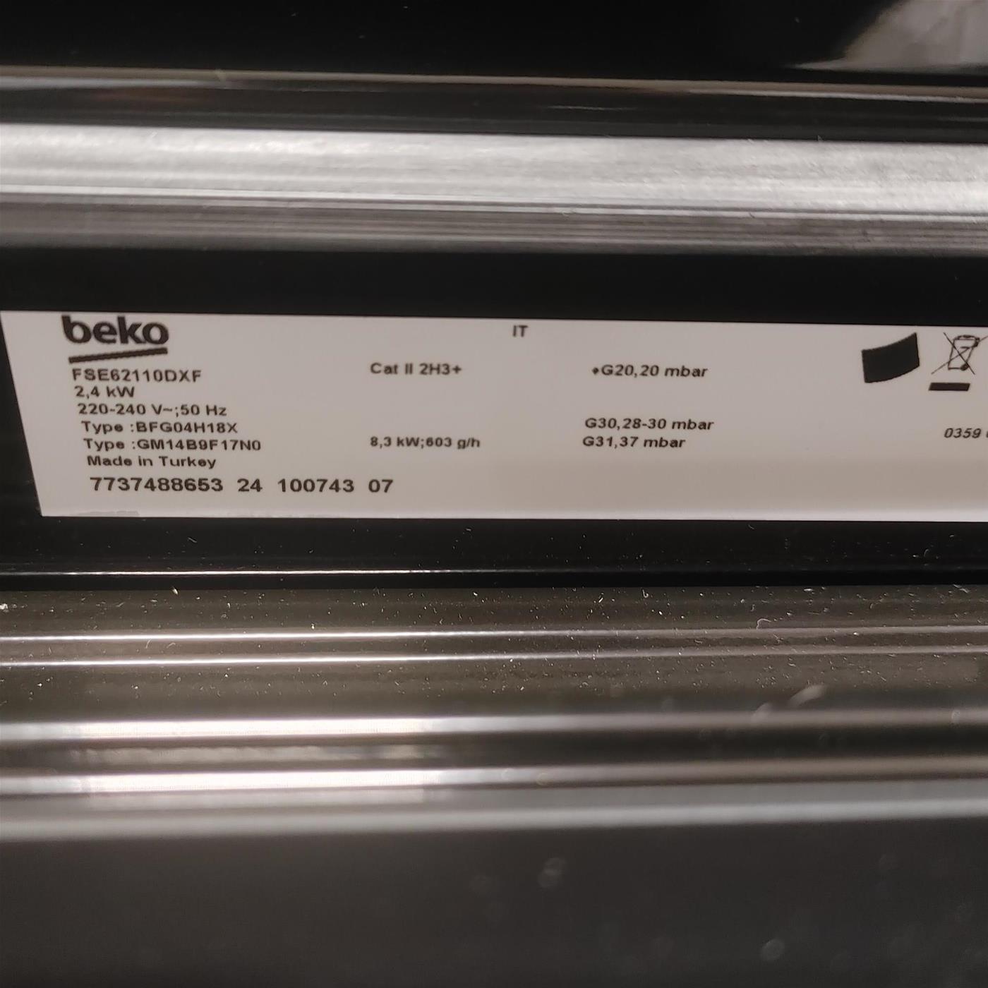 Cucina Beko FSE62110DXF a libera installazione Elettrica Gas