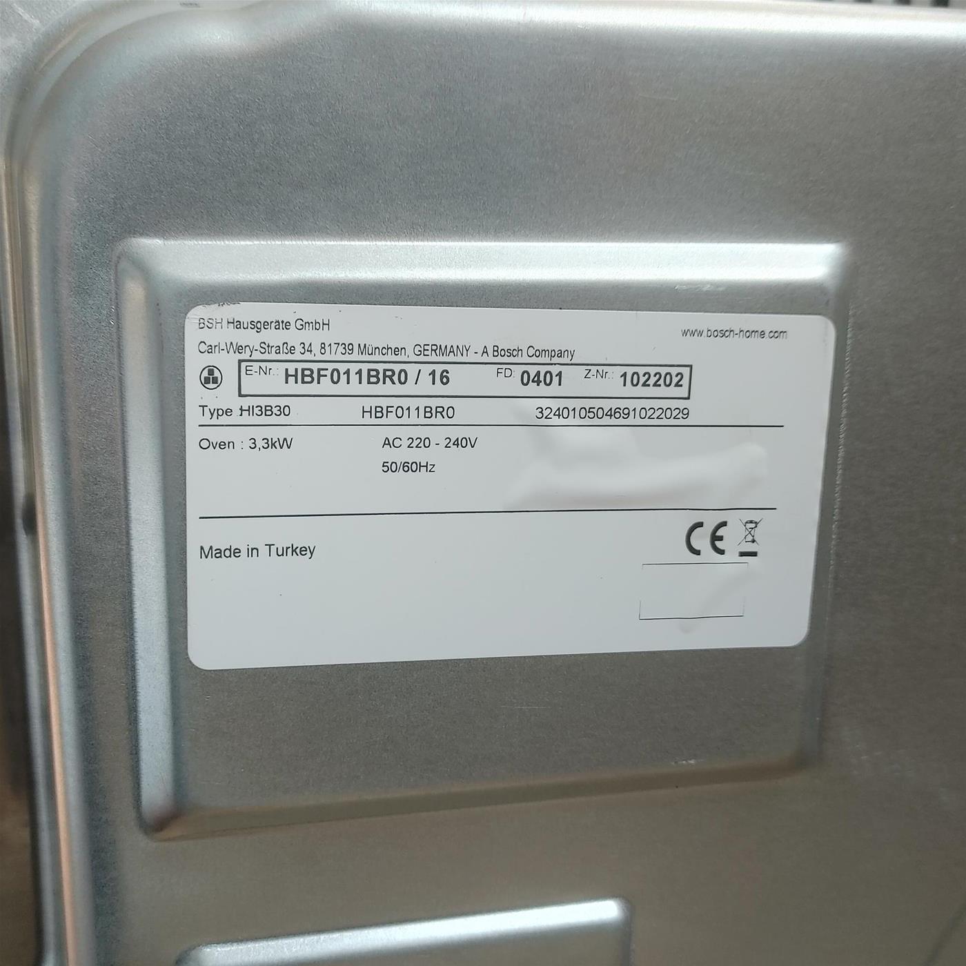 Forno elettrico Bosch Serie 2 HBF011BR0 MultifunzionE