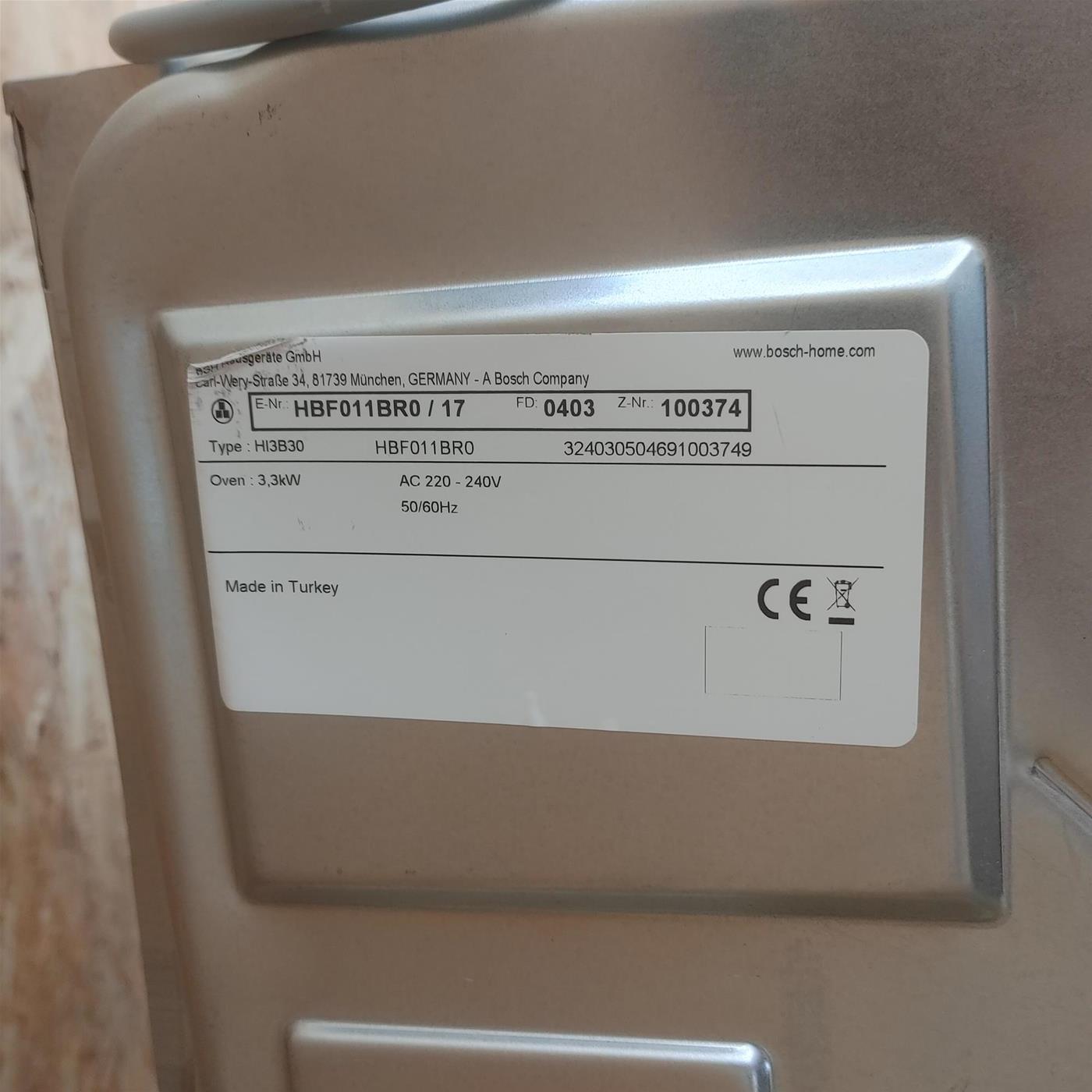 Forno elettrico Bosch HBF011BR0