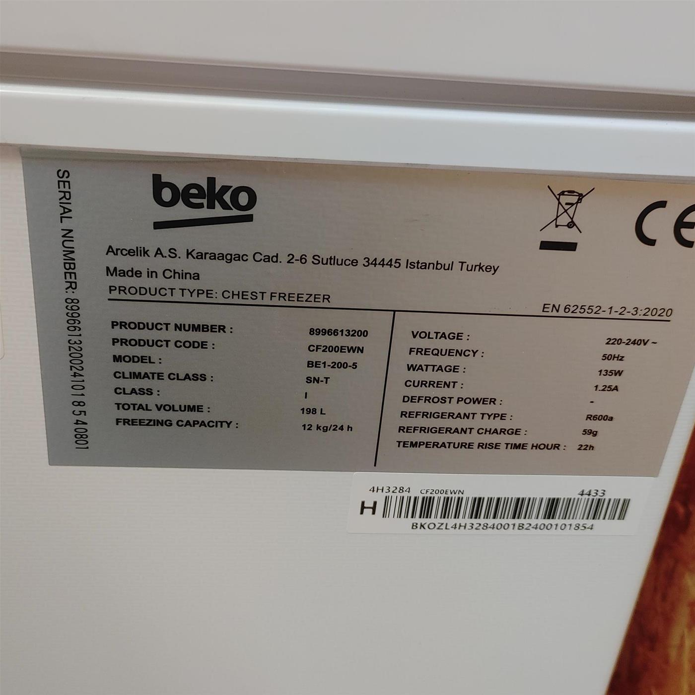 Congelatore Orizzontale Beko CF200EWN