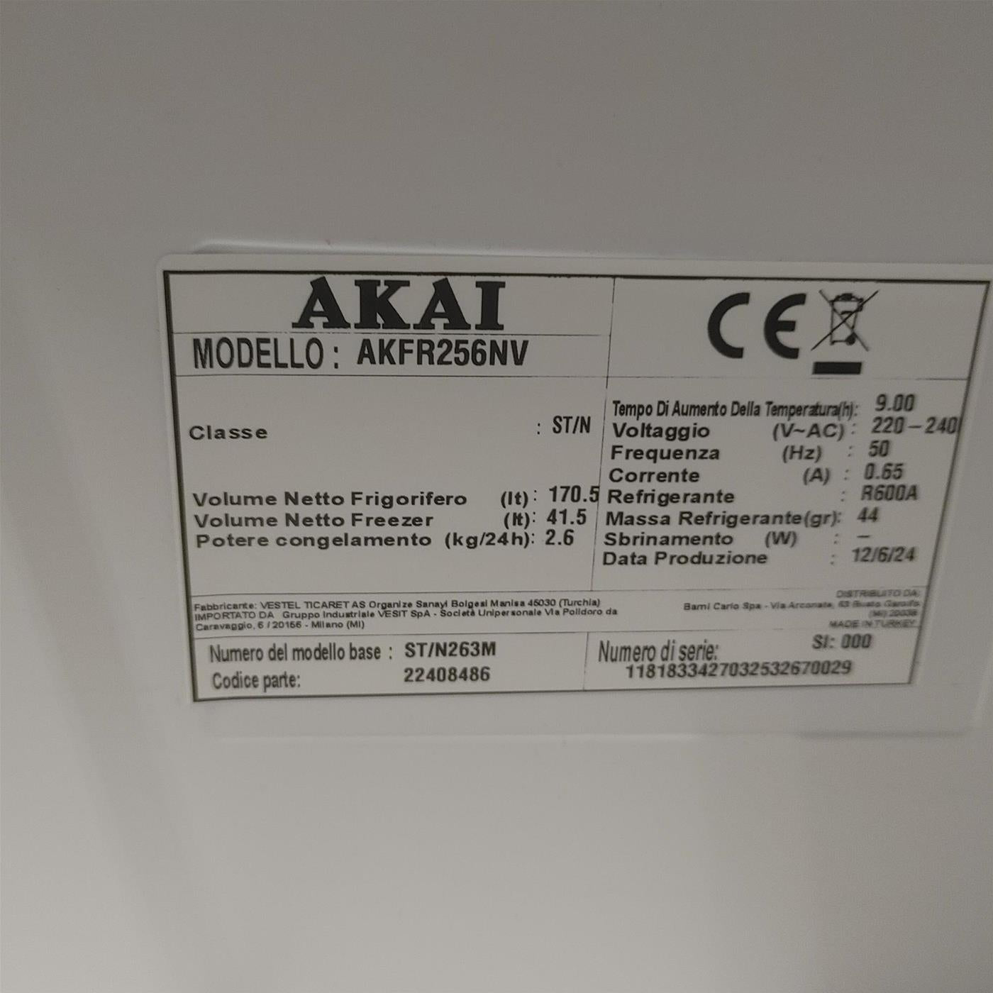 Frigorifero AKAI AKFR256NV 218 L