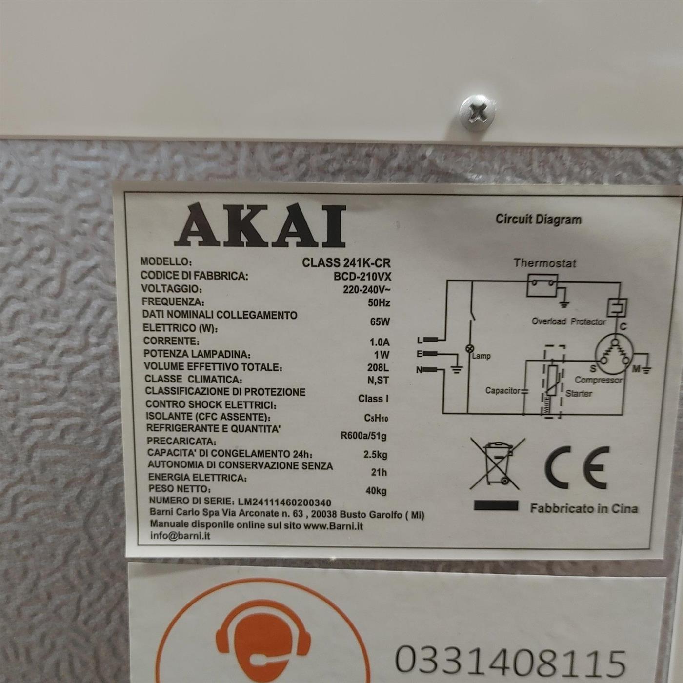 Frigorifero AKAI Class241k 240 L