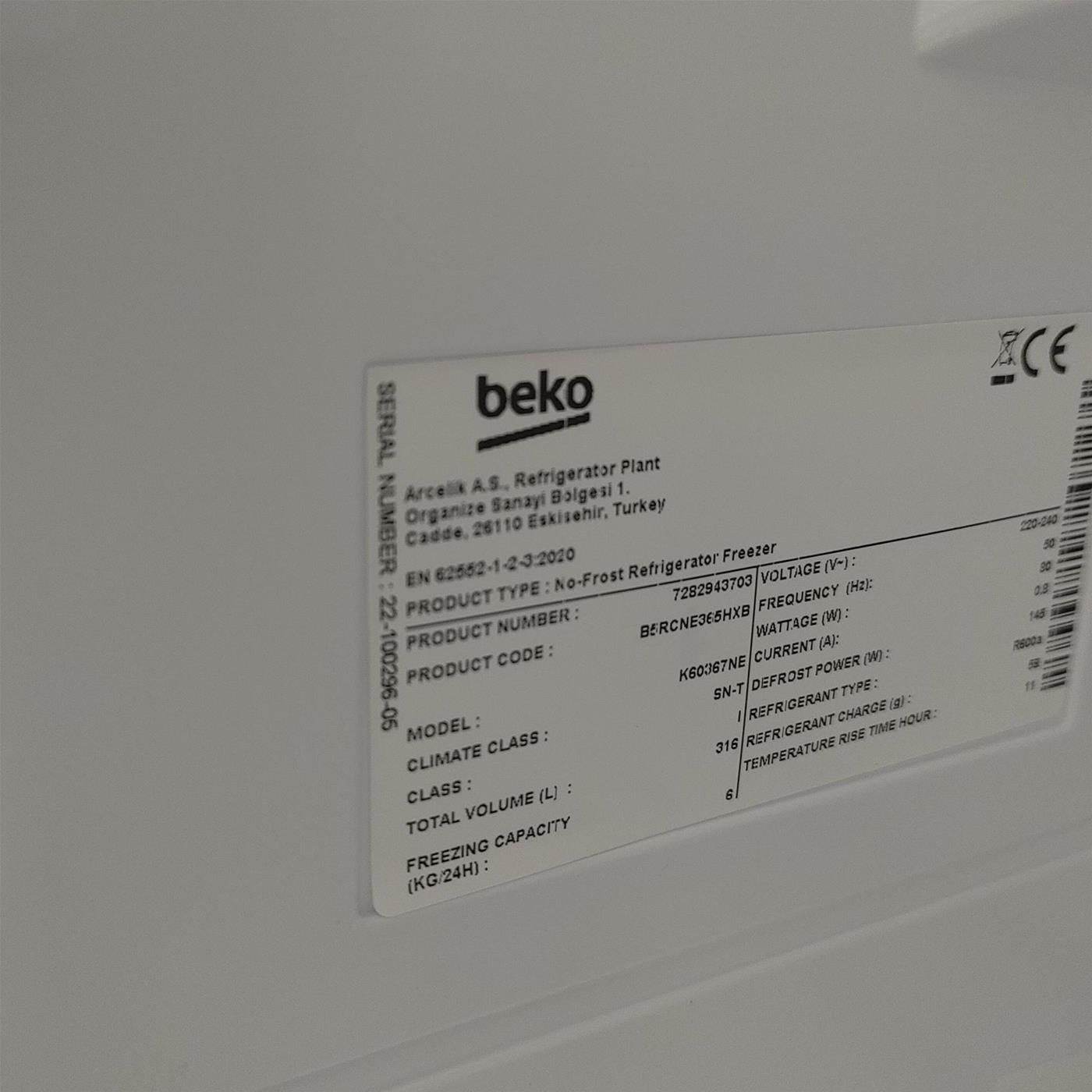 Frigo Congelatore Beko B5RCNE365HXB Libera installazione 316 LD Metallico