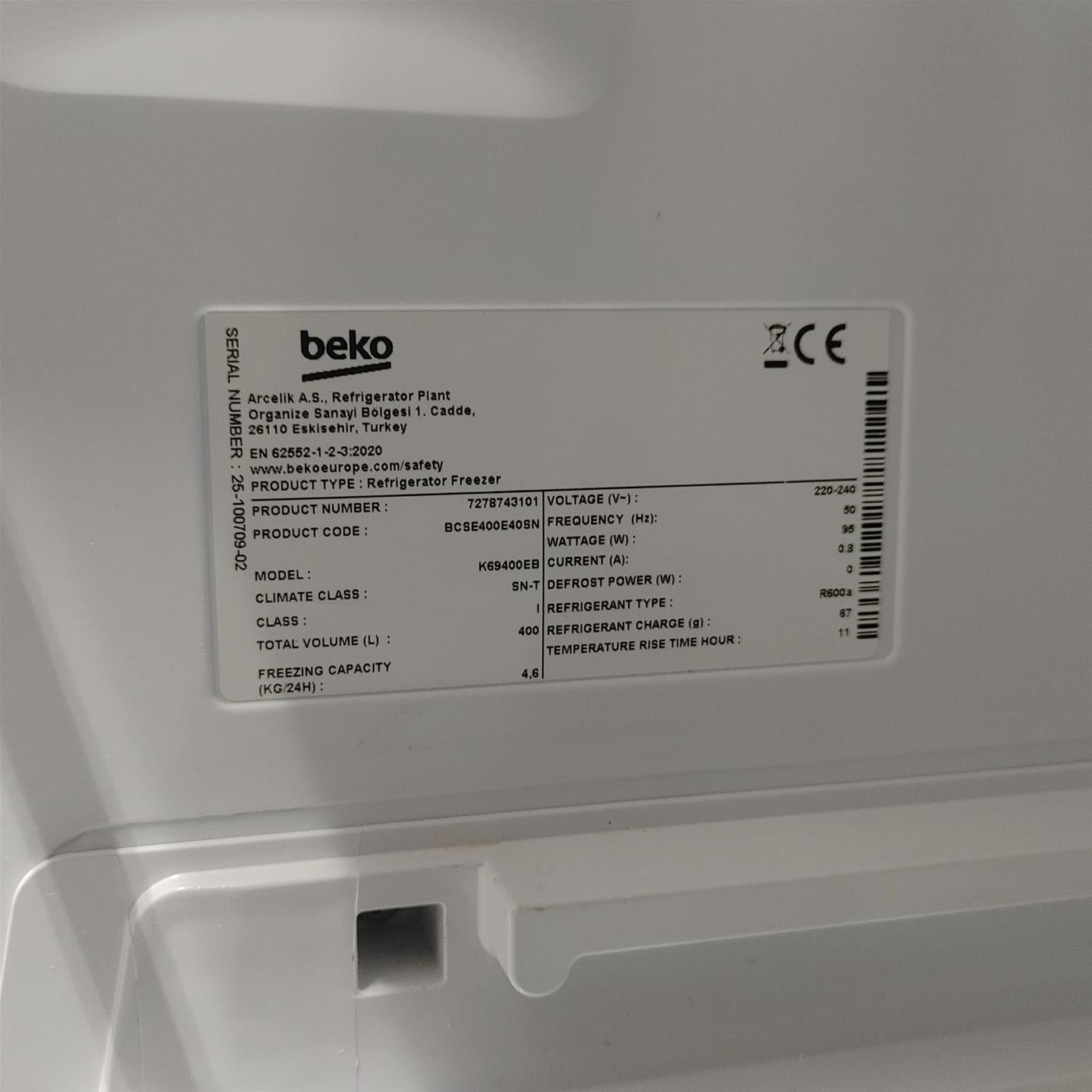 Frigorifero Beko BCSE400E40SN LH da incasso 400 L