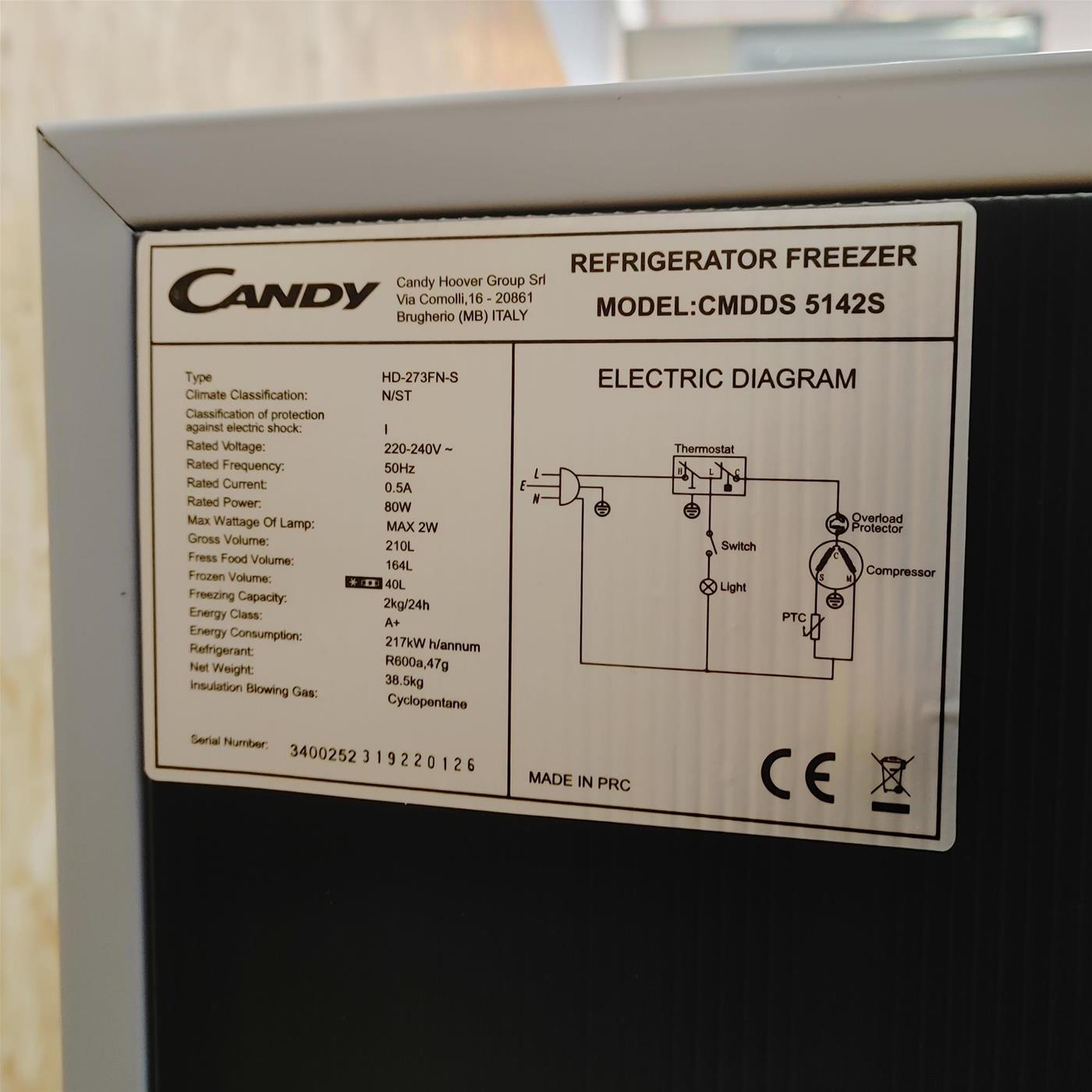 Candy CMDDS 5142S Libera installazione 204 L Argento