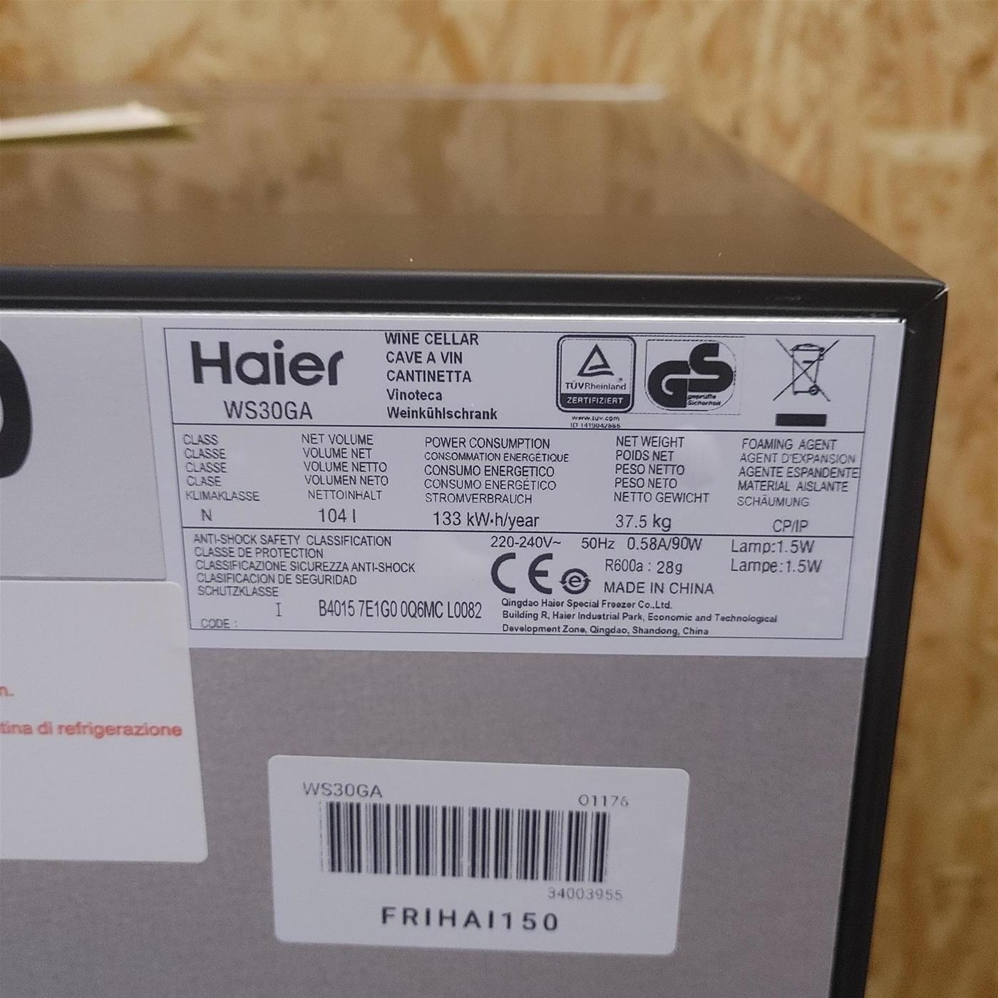 Cantinetta Haier Wine Bank 50 Serie 3 WS30GA 30 Bottiglie