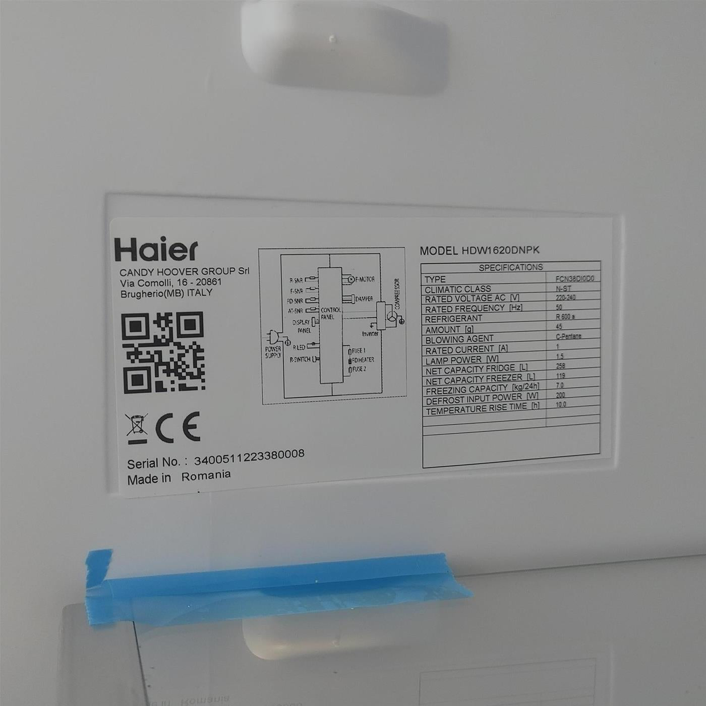 Haier 2D 60 Serie 1 HDW1620DNPK Libera installazione 377 LD Argento