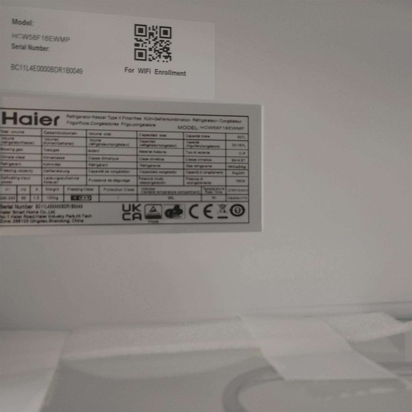 Frigorifero Haier Cube 83 Serie 5 HCW58F18EWMP Side-by-side 507 L