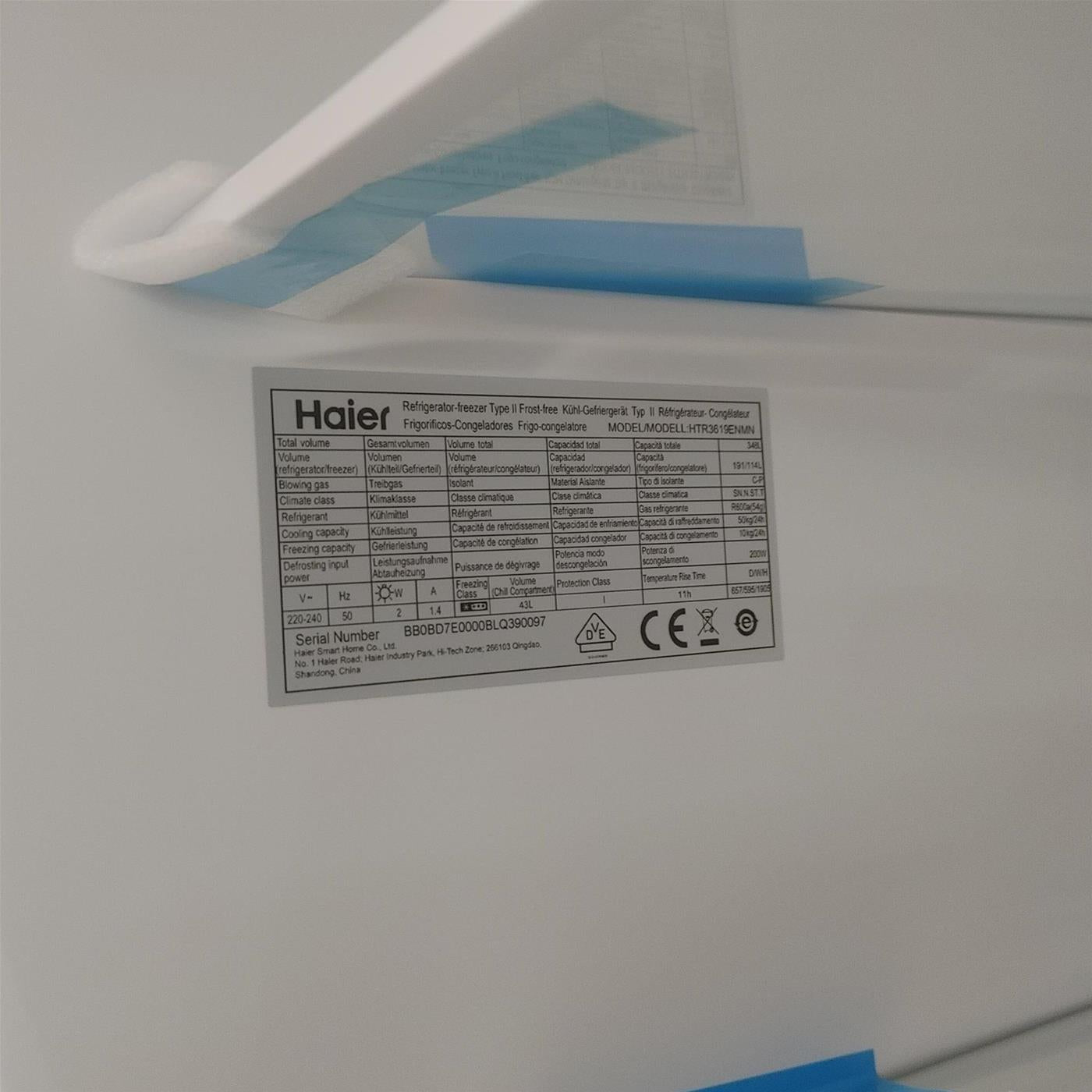 Frigorifero Haier 3D 60 Serie 3 HTR3619ENMN 348 L