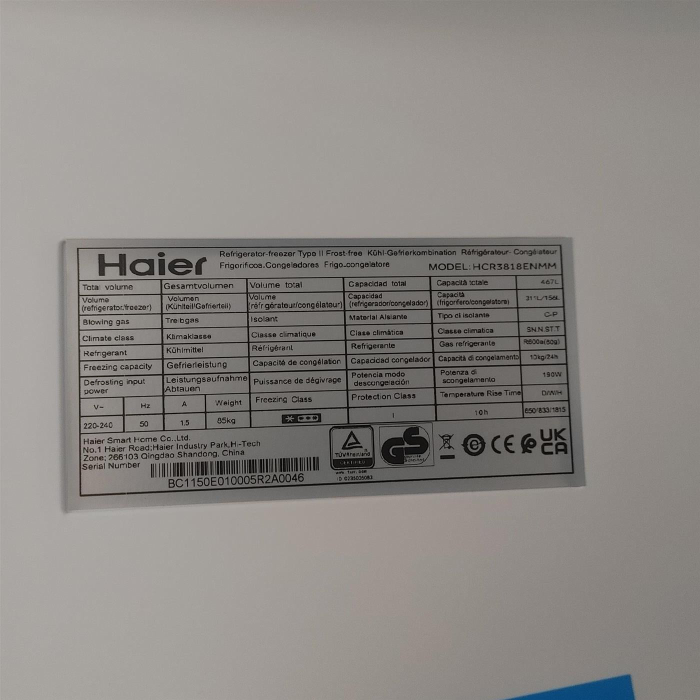 Frigorifero Haier Multidoor HCR3818ENMM SbS 467 L