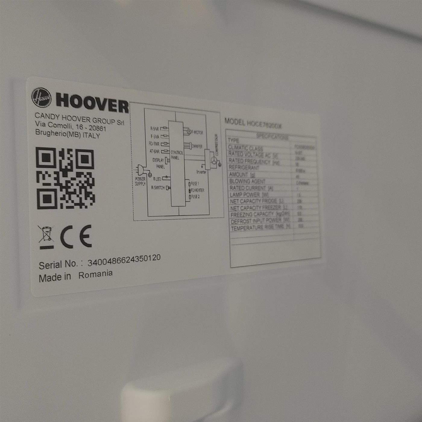 Frigorifero Hoover H-FRIDGE 700 HOCE7620DX 377 L