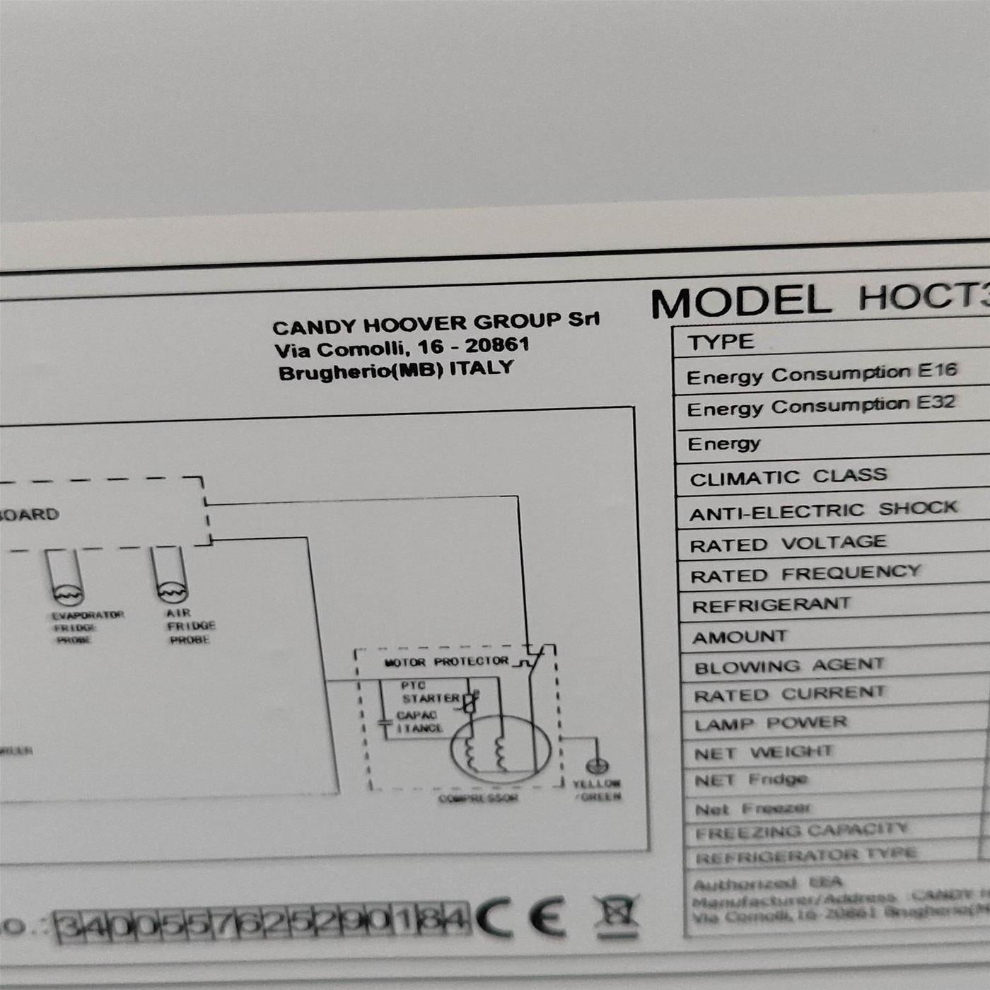 Frigorifero Hoover HOCT3L517DS Libera installazione 260 L