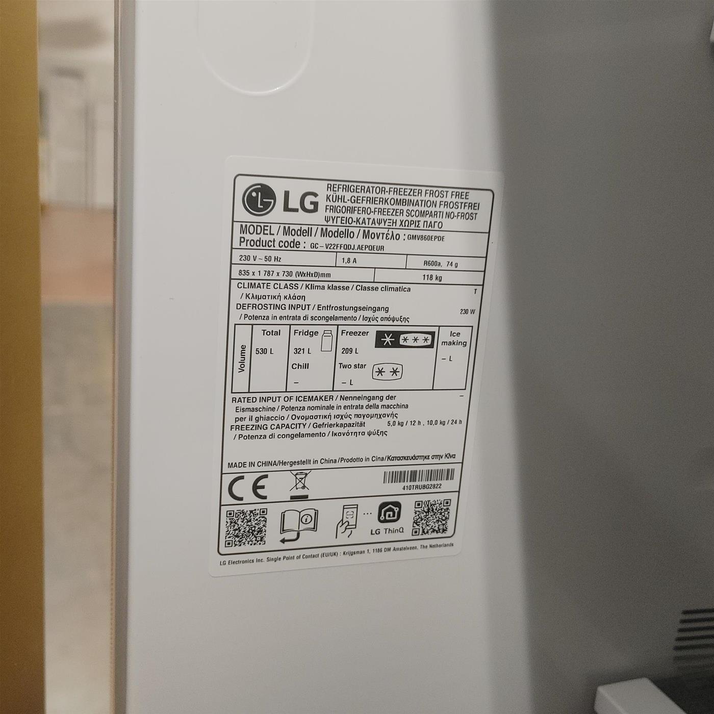 Frigorifero LG InstaView GMV860EPDE Multidoor Slim, Wi-Fi, Linear Cooling