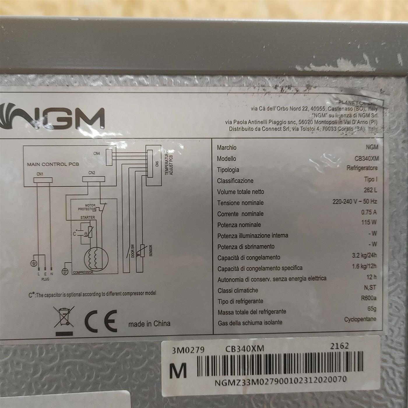 Frigorifero NGM CB340XM 262 L
