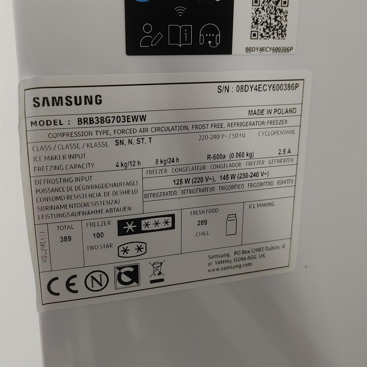 Frigorifero Samsung BRB38G703EWW da Incasso 389 L