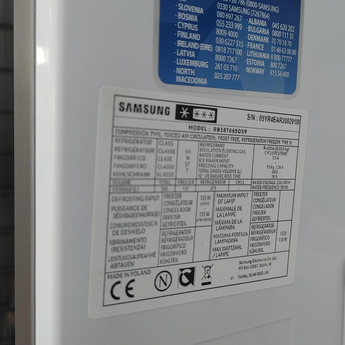 Samsung RB38T665DS9 frigorifero con congelatore Libera installazione 385 L D Argento, Total No Frost