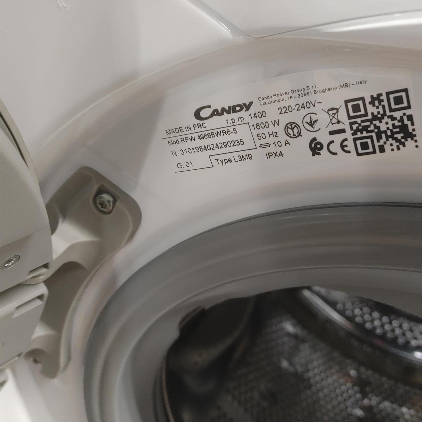 Lavasciuga Candy RapidÓ PRO RPW 4966BWR8-S 6/9 Kg