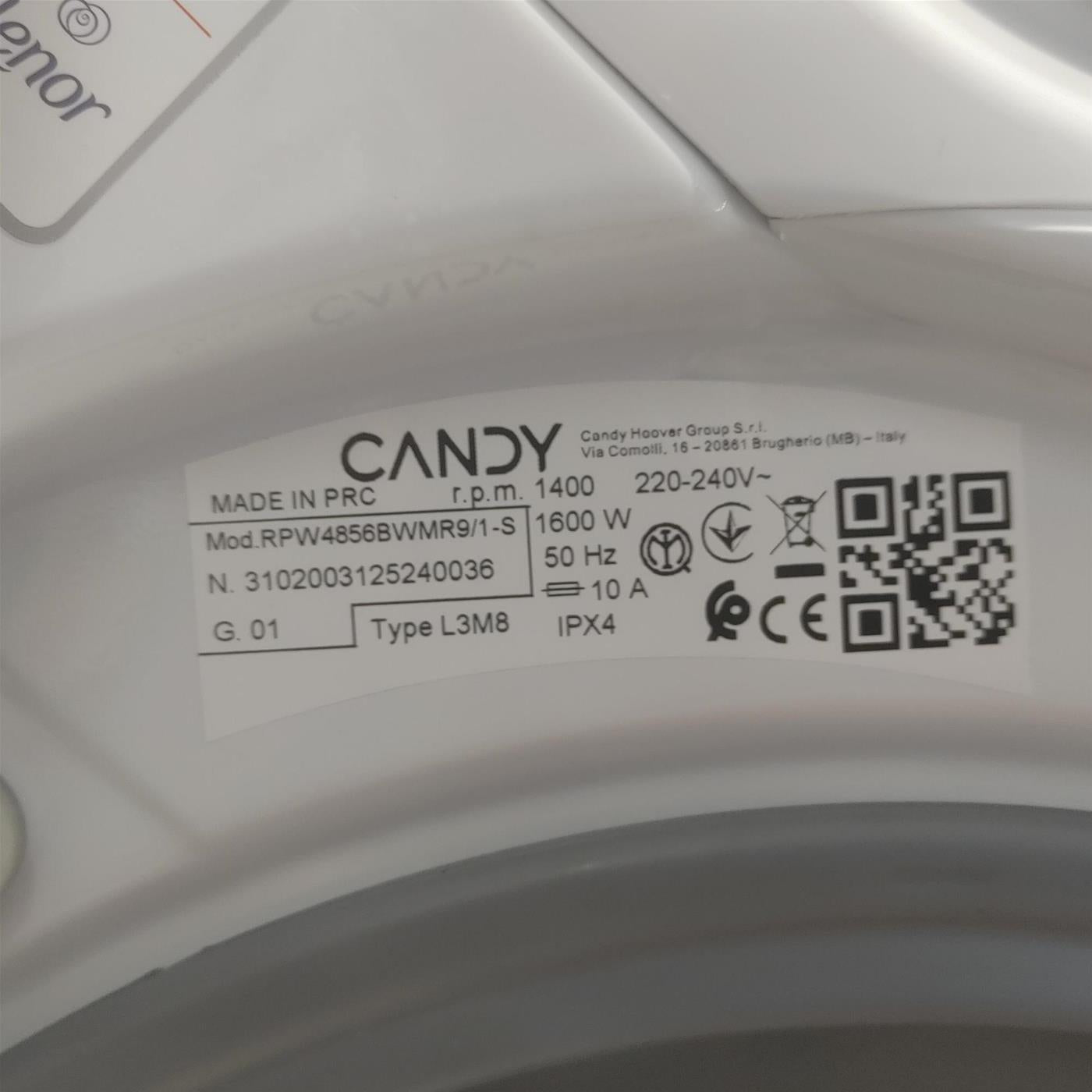 Lavasciuga Candy RapidÓ PRO RPW4856BWMR9/1-S 8/5 Kg