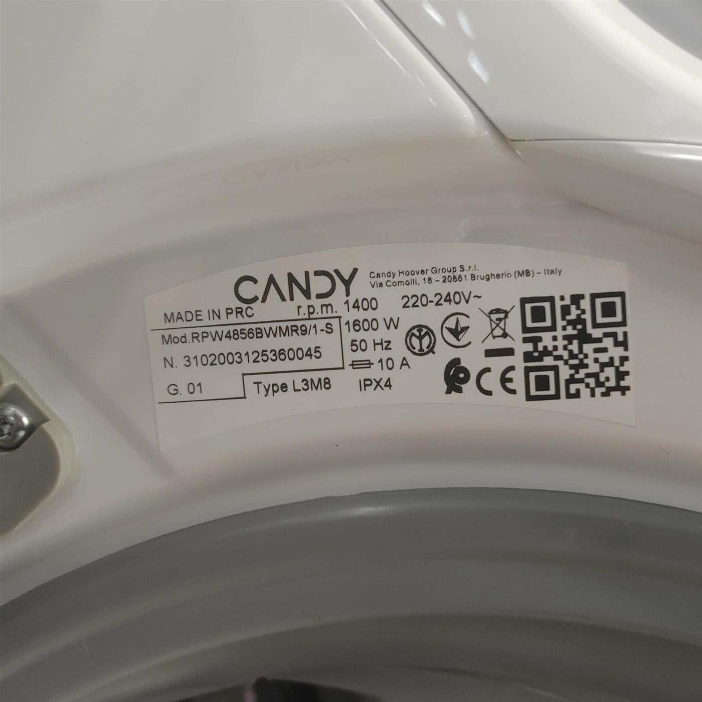 Lavasciuga Candy RapidÓ PRO RPW4856BWMR9/1-S 8/5 Kg